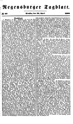 Regensburger Tagblatt Dienstag 28. April 1868
