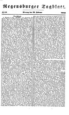 Regensburger Tagblatt Montag 22. Februar 1869
