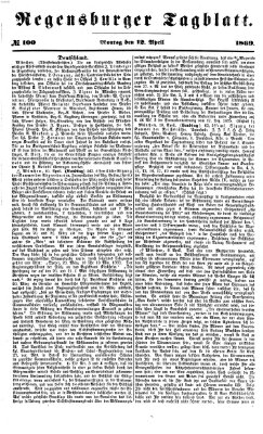 Regensburger Tagblatt Montag 12. April 1869