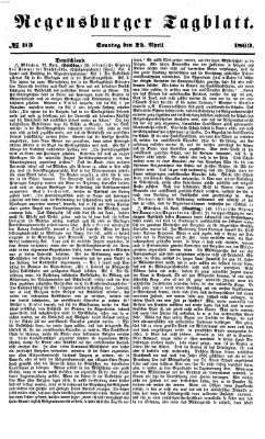 Regensburger Tagblatt Sonntag 25. April 1869