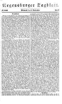 Regensburger Tagblatt Mittwoch 1. September 1869