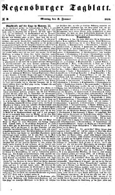 Regensburger Tagblatt Montag 3. Januar 1870