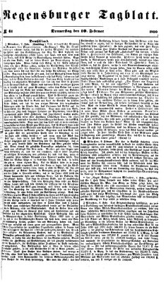 Regensburger Tagblatt Donnerstag 10. Februar 1870