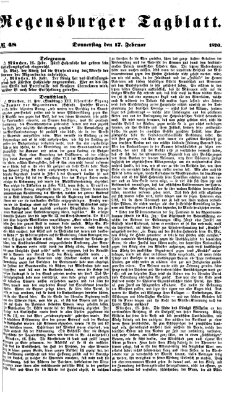 Regensburger Tagblatt Donnerstag 17. Februar 1870