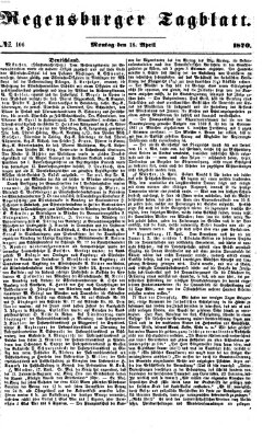 Regensburger Tagblatt Montag 18. April 1870
