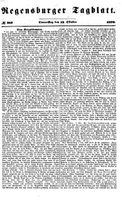 Regensburger Tagblatt Donnerstag 13. Oktober 1870
