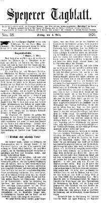 Speyerer Tagblatt Freitag 4. März 1870