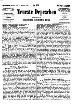 Süddeutscher Telegraph Montag 17. August 1868