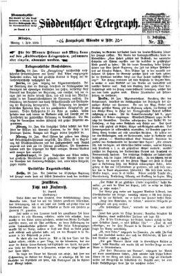 Süddeutscher Telegraph Montag 1. Februar 1869