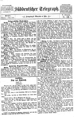 Süddeutscher Telegraph Mittwoch 3. März 1869