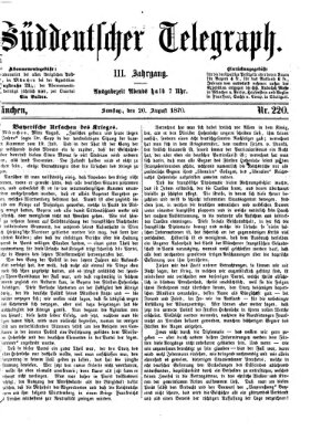 Süddeutscher Telegraph Samstag 20. August 1870