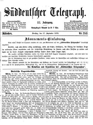 Süddeutscher Telegraph Dienstag 27. September 1870
