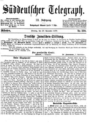 Süddeutscher Telegraph Sonntag 20. November 1870