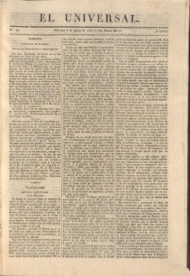 El Universal Mittwoch 9. August 1820