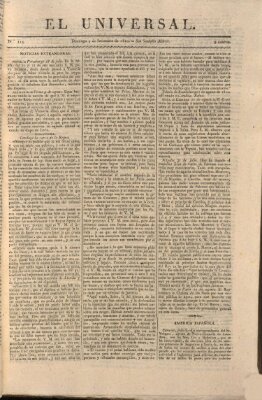 El Universal Sonntag 3. September 1820