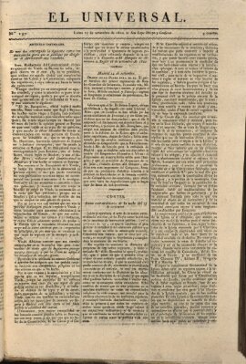 El Universal Montag 25. September 1820