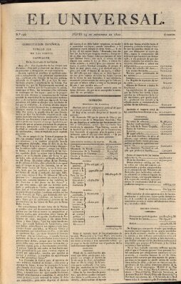 El Universal Donnerstag 23. November 1820
