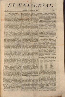 El Universal Sonntag 1. April 1821