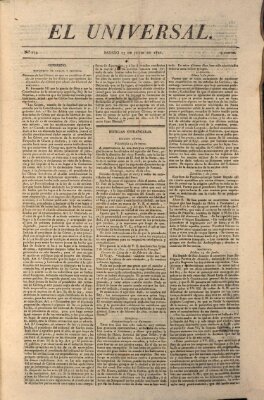 El Universal Samstag 23. Juni 1821
