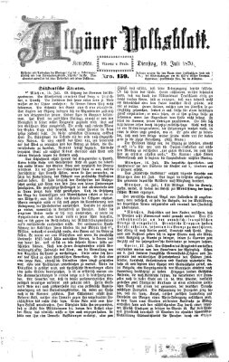 Allgäuer Volksblatt Dienstag 19. Juli 1870