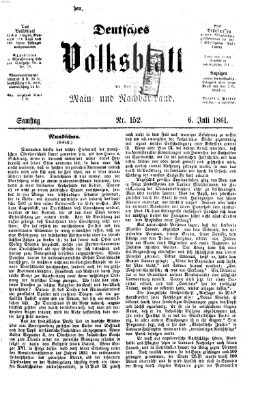 Deutsches Volksblatt für das Main- und Nachbar-Land Samstag 6. Juli 1861