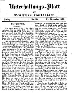 Deutsches Volksblatt für das Main- und Nachbar-Land Freitag 28. September 1860