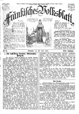 Fränkisches Volksblatt Mittwoch 22. Juli 1868