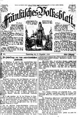 Fränkisches Volksblatt Donnerstag 10. Dezember 1868