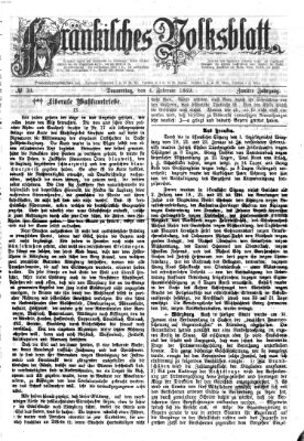 Fränkisches Volksblatt Donnerstag 4. Februar 1869