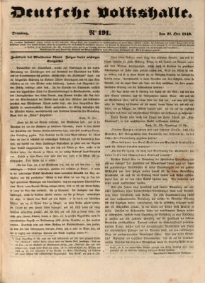 Deutsche Volkshalle Dienstag 27. Oktober 1840