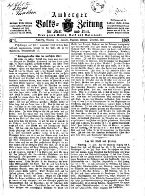 Amberger Volks-Zeitung für Stadt und Land Montag 11. Januar 1869