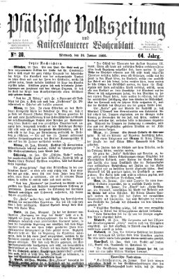 Pfälzische Volkszeitung und Kaiserslauterer Wochenblatt (Pfälzische Volkszeitung) Mittwoch 24. Januar 1866