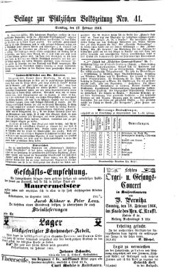 Pfälzische Volkszeitung und Kaiserslauterer Wochenblatt (Pfälzische Volkszeitung) Samstag 17. Februar 1866