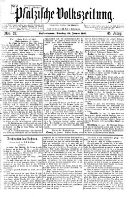 Pfälzische Volkszeitung Samstag 26. Januar 1867