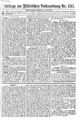 Pfälzische Volkszeitung Sonntag 9. Juni 1867