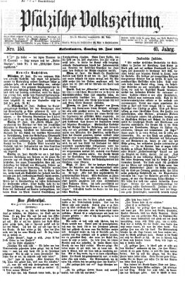 Pfälzische Volkszeitung Samstag 29. Juni 1867