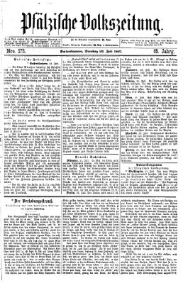 Pfälzische Volkszeitung Dienstag 23. Juli 1867