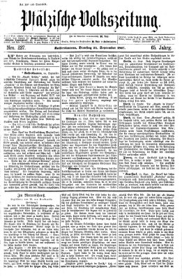 Pfälzische Volkszeitung Dienstag 24. September 1867