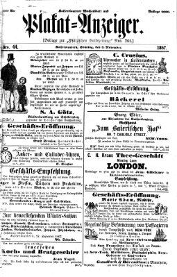 Pfälzische Volkszeitung Sonntag 3. November 1867