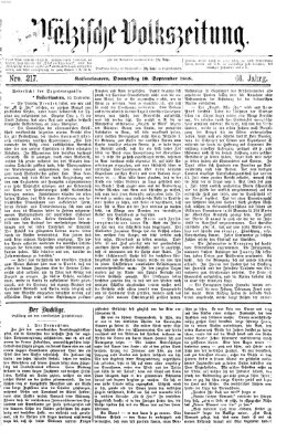 Pfälzische Volkszeitung Donnerstag 10. September 1868