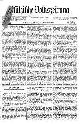 Pfälzische Volkszeitung Dienstag 15. September 1868