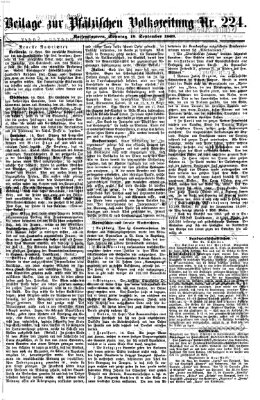 Pfälzische Volkszeitung Sonntag 19. September 1869