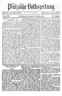 Pfälzische Volkszeitung Donnerstag 11. November 1869