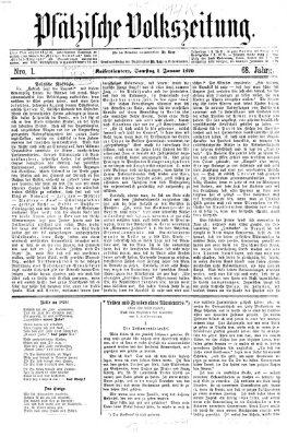Pfälzische Volkszeitung Samstag 1. Januar 1870