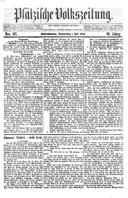 Pfälzische Volkszeitung Donnerstag 7. Juli 1870
