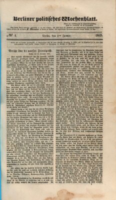 Berliner politisches Wochenblatt Donnerstag 1. Januar 1835