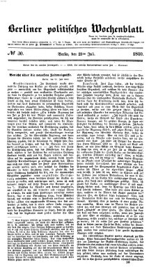 Berliner politisches Wochenblatt Samstag 25. Juli 1840