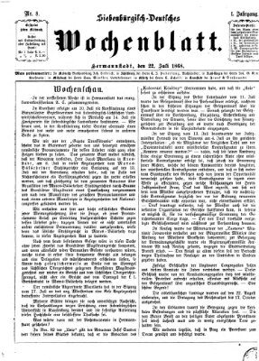 Siebenbürgisch-deutsches Wochenblatt Mittwoch 22. Juli 1868