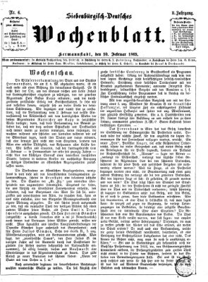 Siebenbürgisch-deutsches Wochenblatt Mittwoch 10. Februar 1869