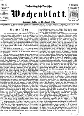 Siebenbürgisch-deutsches Wochenblatt Mittwoch 25. August 1869